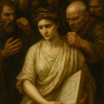Oil painting of Hypatia of Alexandria symbolizing the intellectual struggles and persecution of ancient female scholars