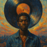 Surreal album cover artwork illustrating visual storytelling in music with expressive, colorful design elements.